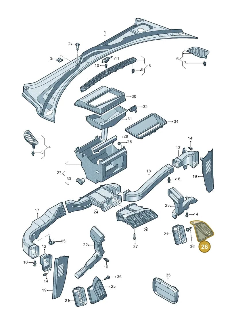 4S0820902C — Audi R8 Spyder (2015-2024) diagram 872819300, position 26