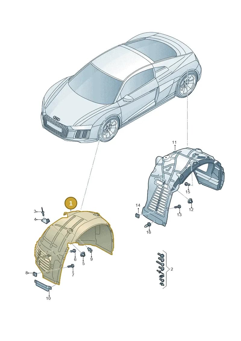4S0821172D — Audi R8 Spyder (2015-2024) diagram 872821500, position 1
