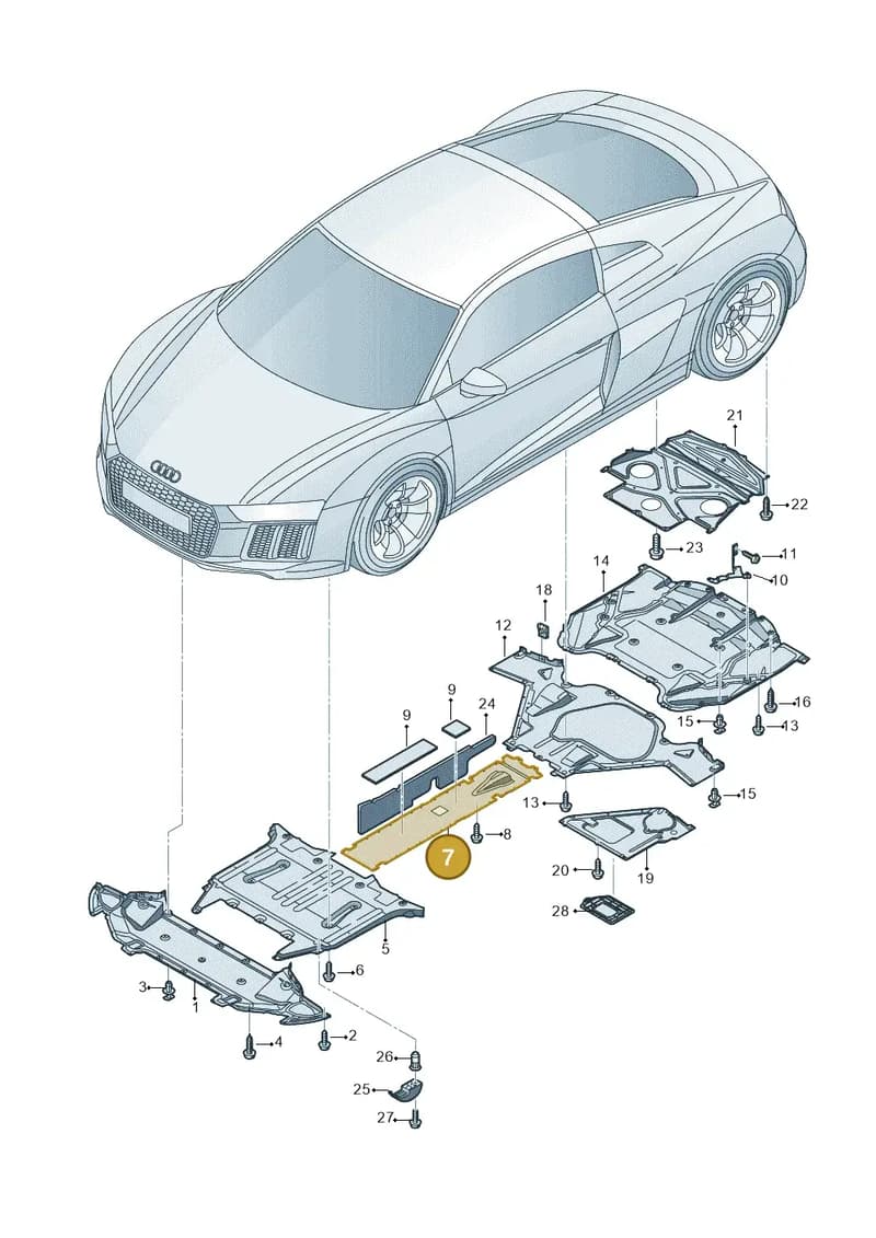 4S0825102B — Audi R8 Spyder (2015-2024) diagram 872825000, position 7