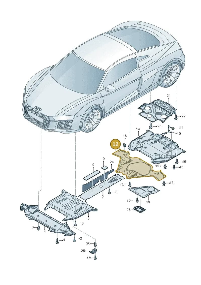 4S0825201G — Audi R8 Spyder (2015-2024) diagram 872825000, position 12