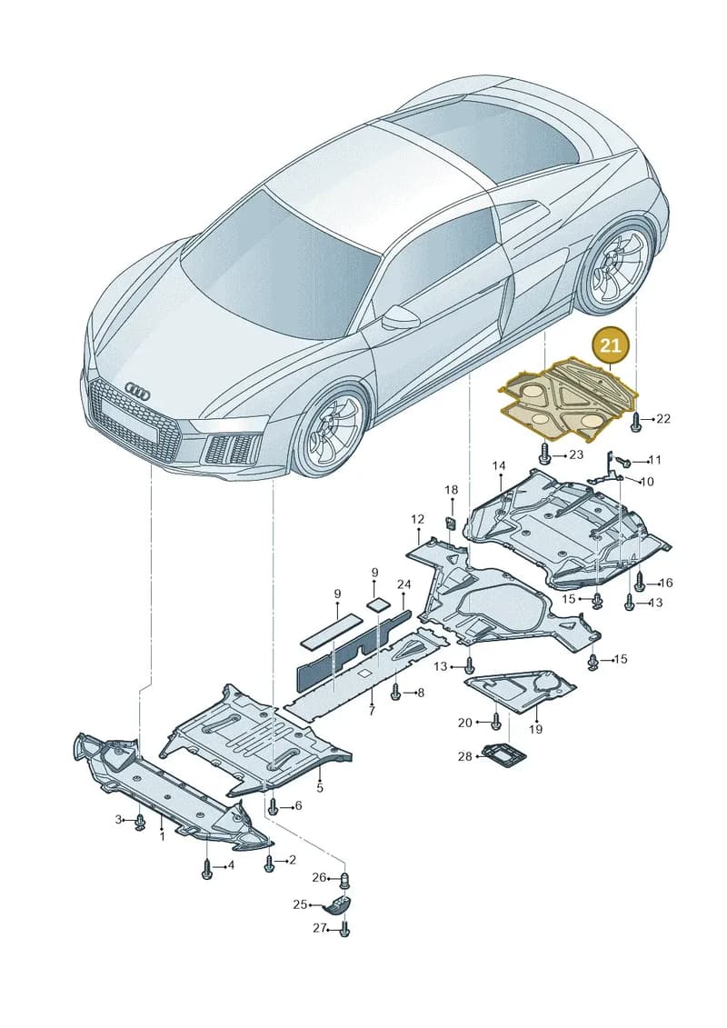4S0825203D — Audi R8 Spyder (2015-2024) diagram 872825000, position 21