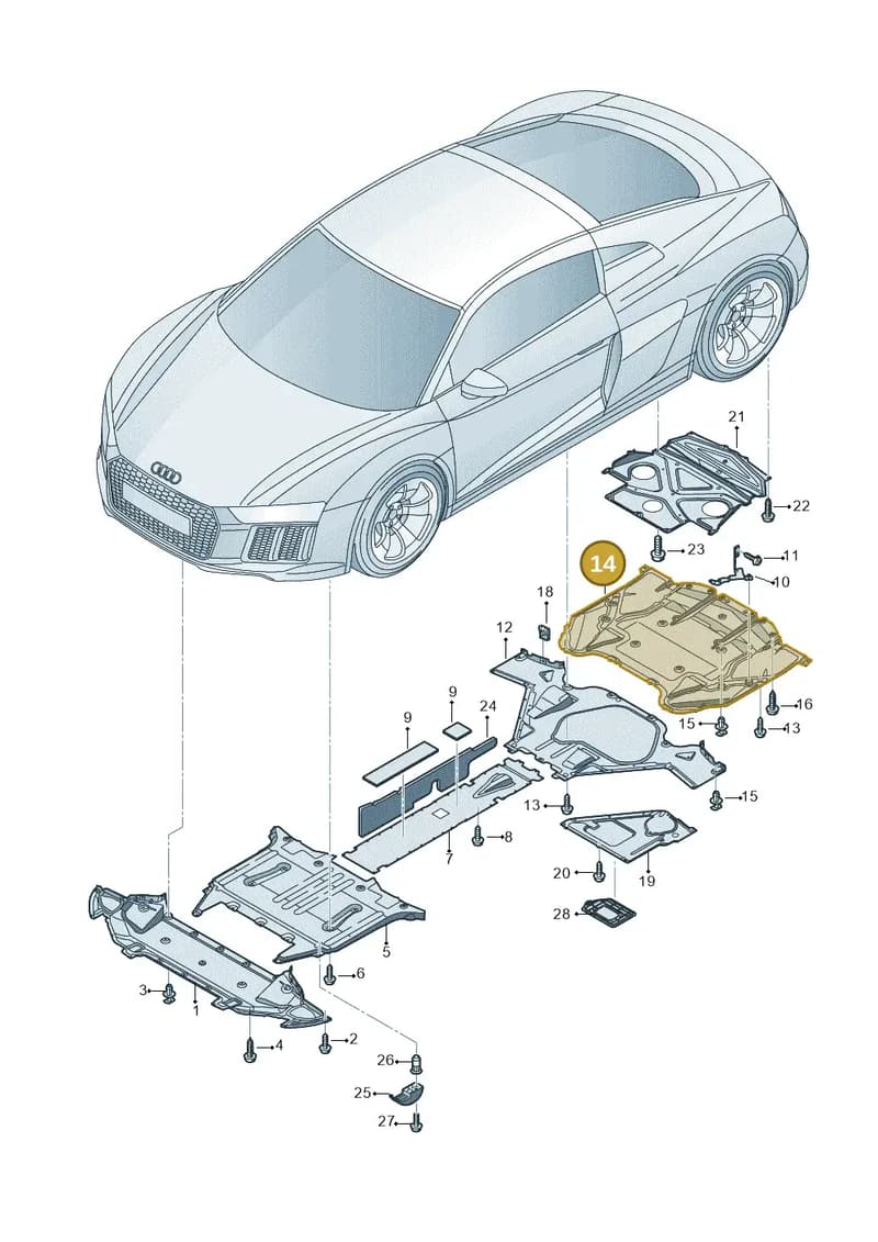 4S0825205K — Audi R8 Spyder (2015-2024) diagram 872825000, position 14