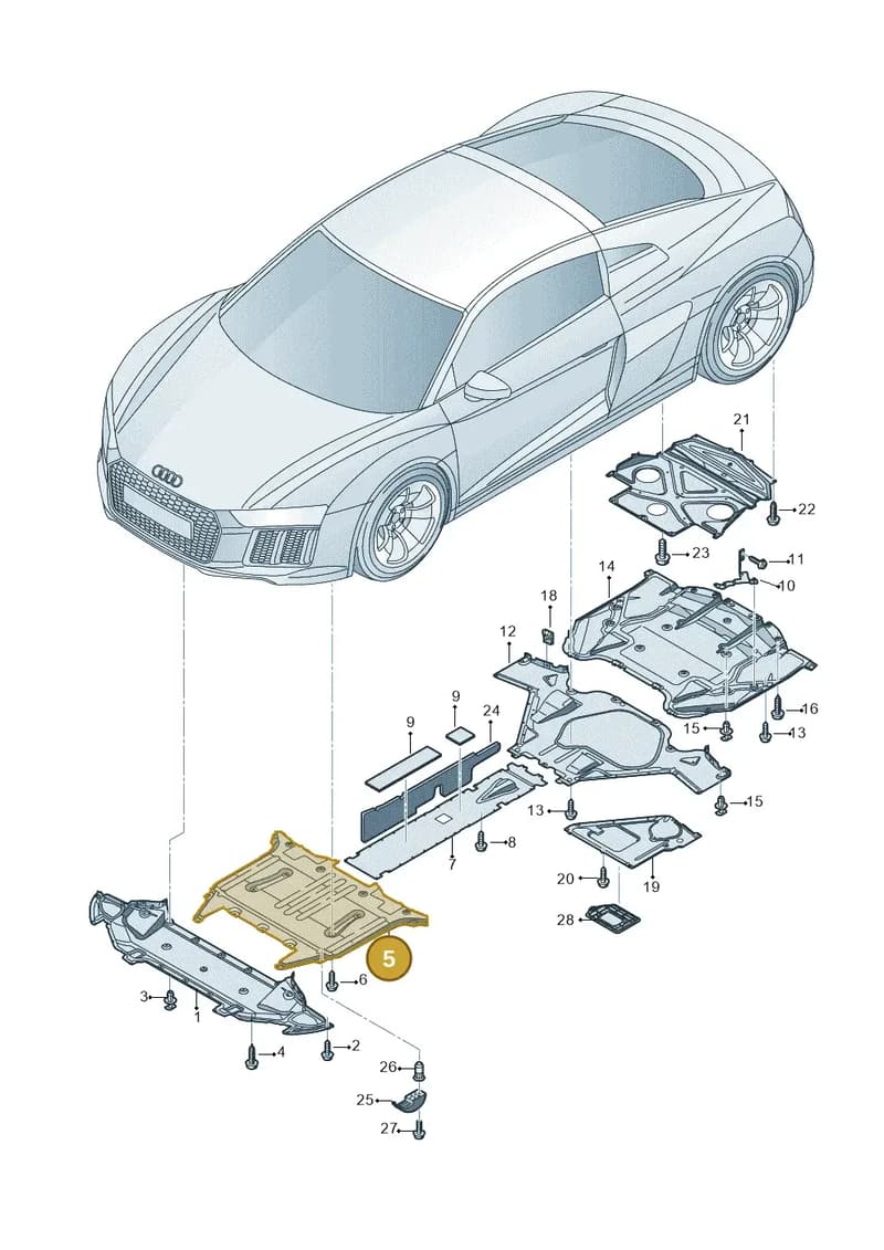 4S0825208L — Audi R8 Spyder (2015-2024) diagram 872825000, position 5