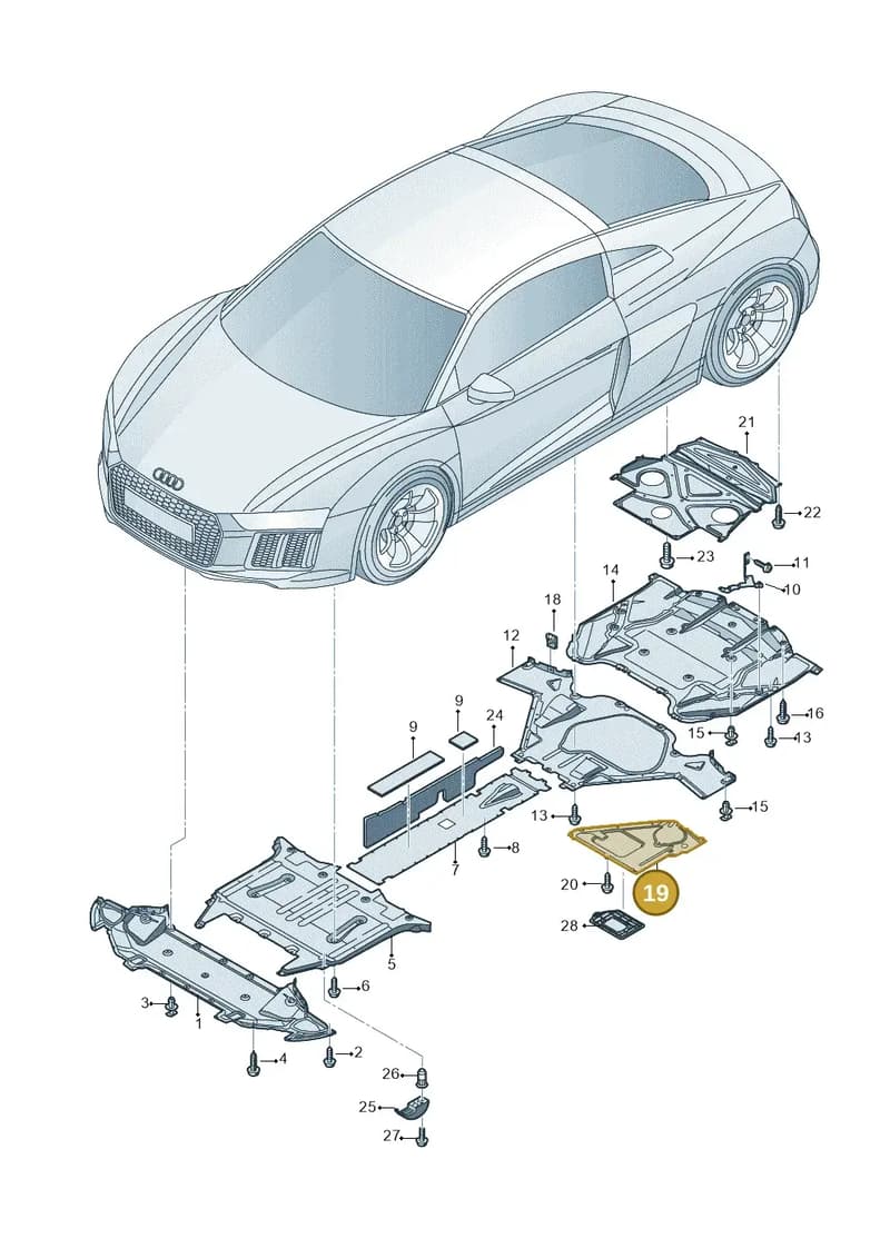 4S0825215D — Audi R8 Spyder (2015-2024) diagram 872825000, position 19