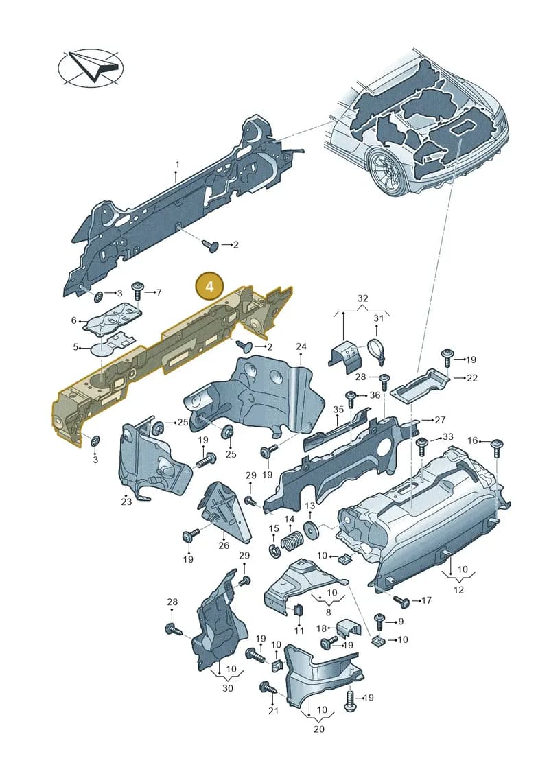 4S0825249D — Audi R8 Spyder (2015-2024) diagram 872825500, position 4