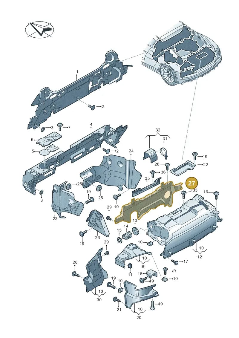 4S0825613B — Audi R8 Spyder (2015-2024) diagram 872825500, position 27