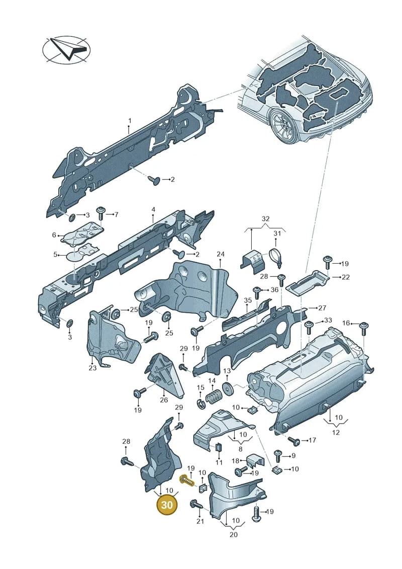 4S0825646C — Audi R8 Spyder (2015-2024) diagram 872825500, position 30