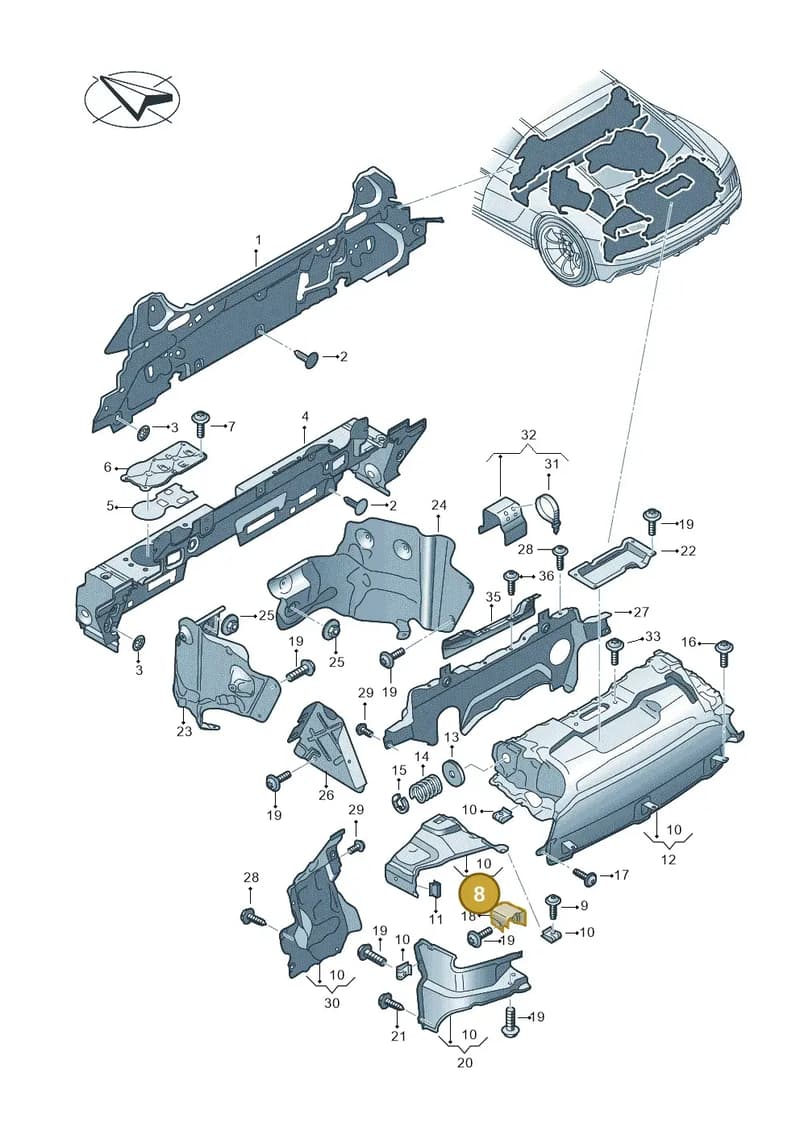 4S0825689B — Audi R8 Spyder (2015-2024) diagram 872825500, position 8