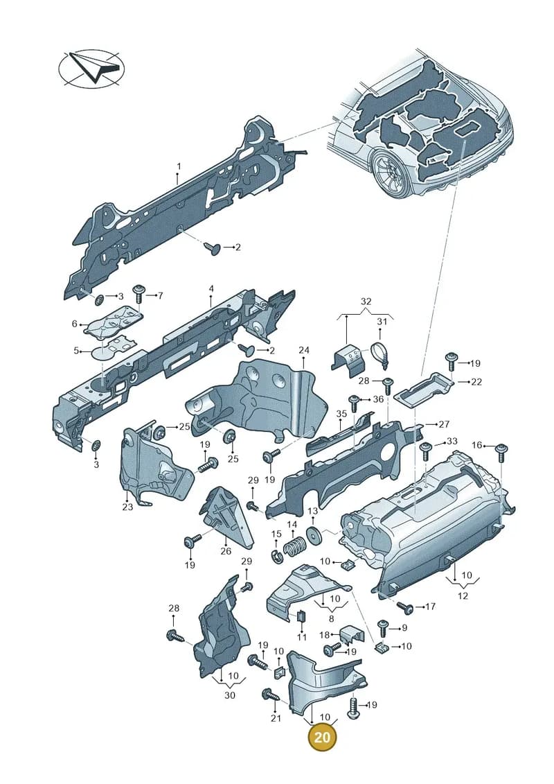 4S0825716A — Audi R8 Spyder (2015-2024) diagram 872825500, position 20