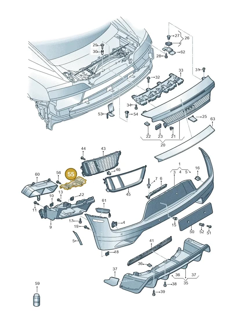4S0825730A — Audi R8 Spyder (2015-2024) diagram 872807700, position 55