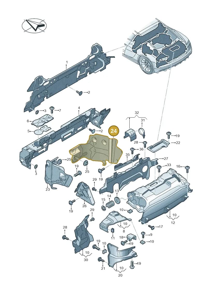 4S0825733A — Audi R8 Spyder (2015-2024) diagram 872825500, position 24