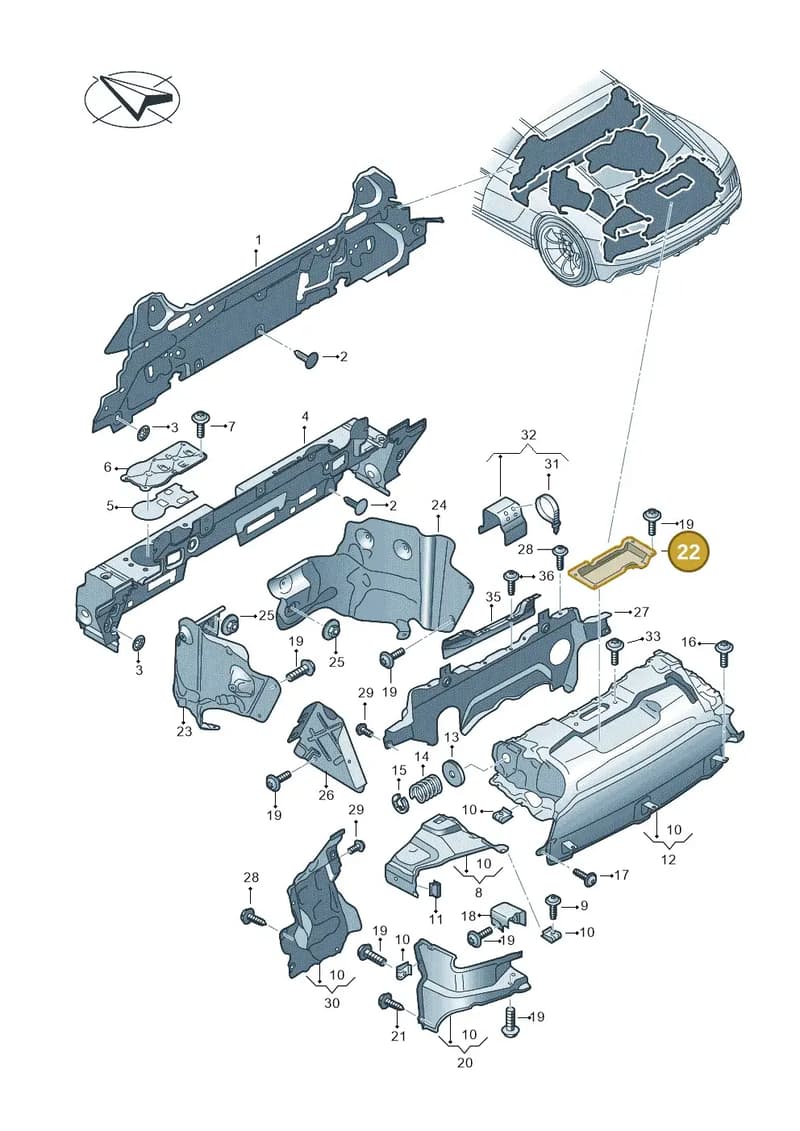 4S0825744B — Audi R8 Spyder (2015-2024) diagram 872825500, position 22