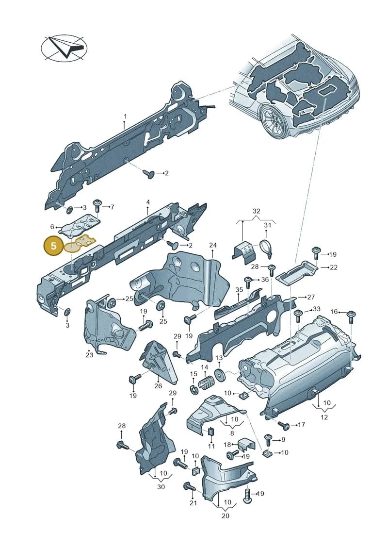 4S0825851 — Audi R8 Spyder (2015-2024) diagram 872825500, position 5