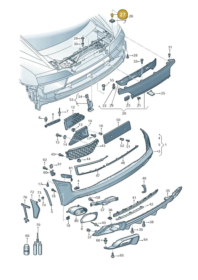 4S0853755 — Audi R8 Spyder (2015-2024) diagram 872807065, position 27