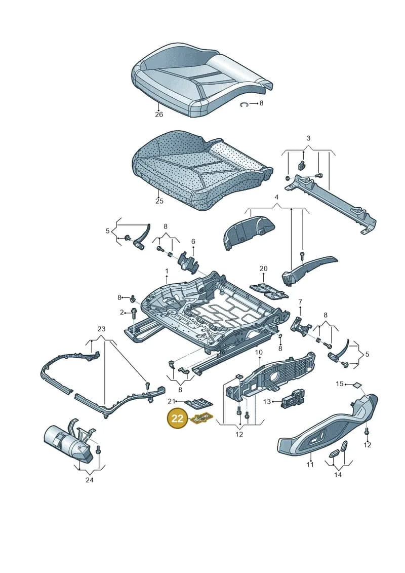 4S0882639A — Audi R8 Spyder (2015-2024) diagram 872881000, position 22