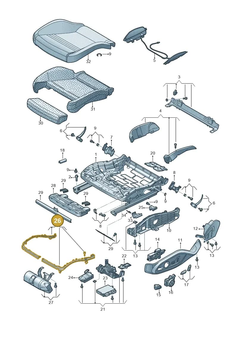 4S0898028 — Audi R8 Spyder (2015-2024) diagram 872881050, position 26
