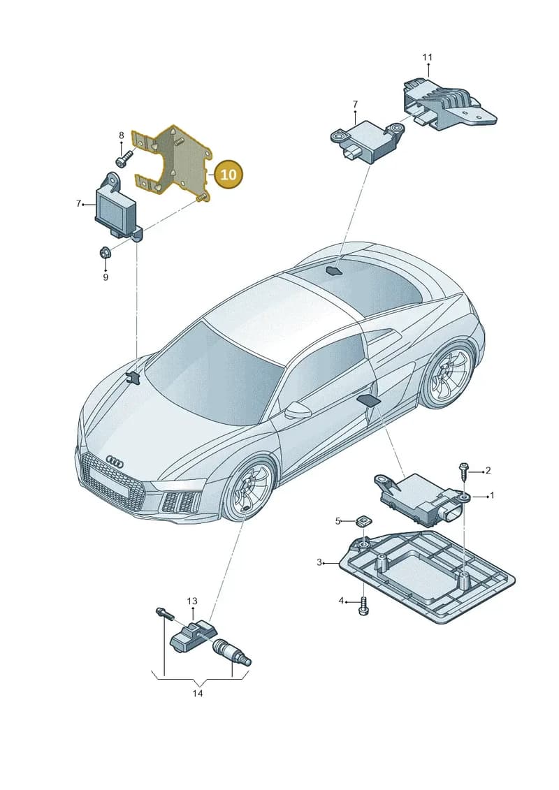 4S0907681 — Audi R8 Spyder (2015-2024) diagram 872907500, position 10