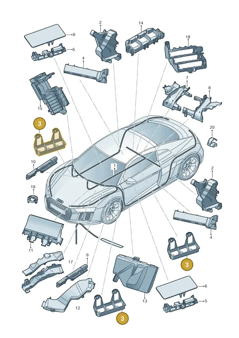 4S0937545 — Audi R8 Spyder (2015-2024) diagram 872971800, position 3