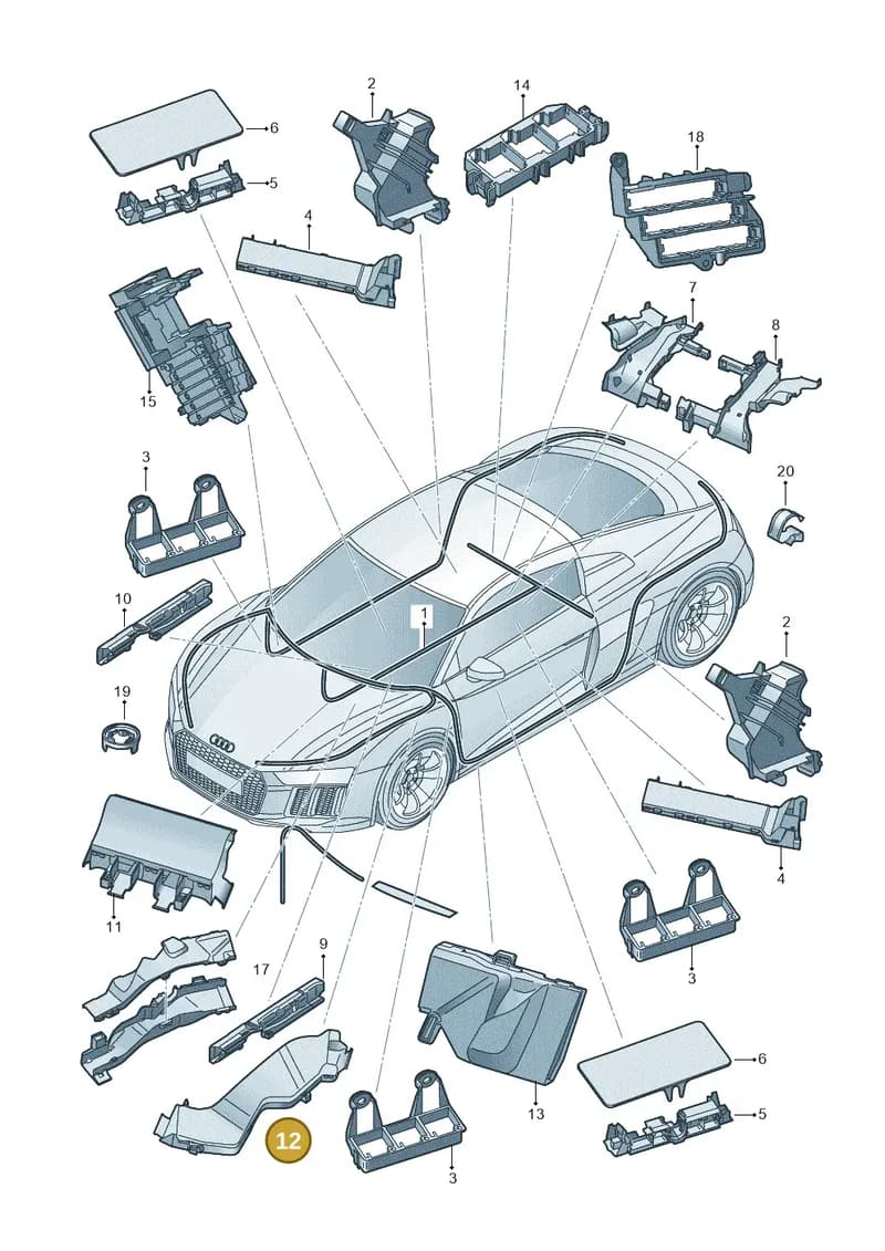 4S0971341M — Audi R8 Spyder (2015-2024) diagram 872971800, position 12