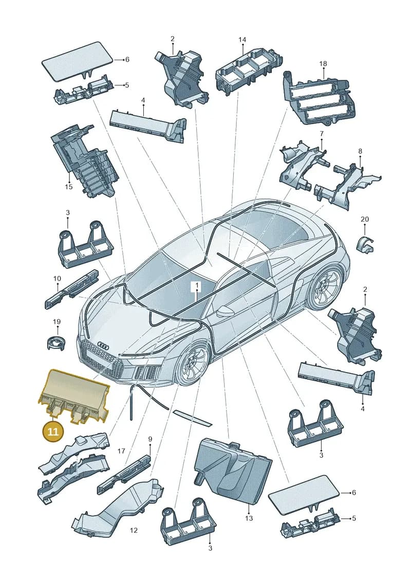 4S0971341P — Audi R8 Spyder (2015-2024) diagram 872971800, position 11