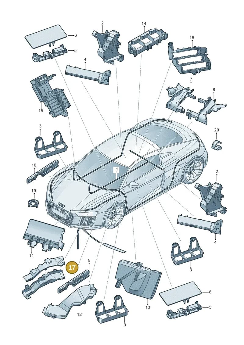 4S0971341Q — Audi R8 Spyder (2015-2024) diagram 872971800, position 17