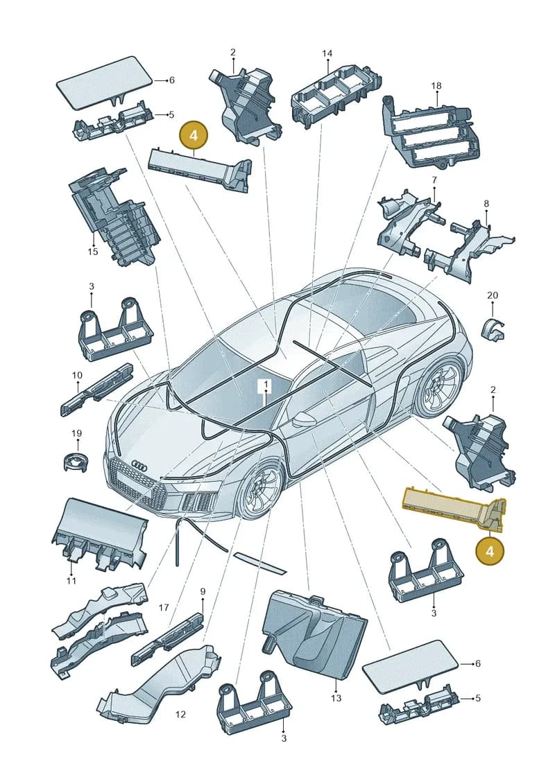 4S0971342C — Audi R8 Spyder (2015-2024) diagram 872971800, position 4
