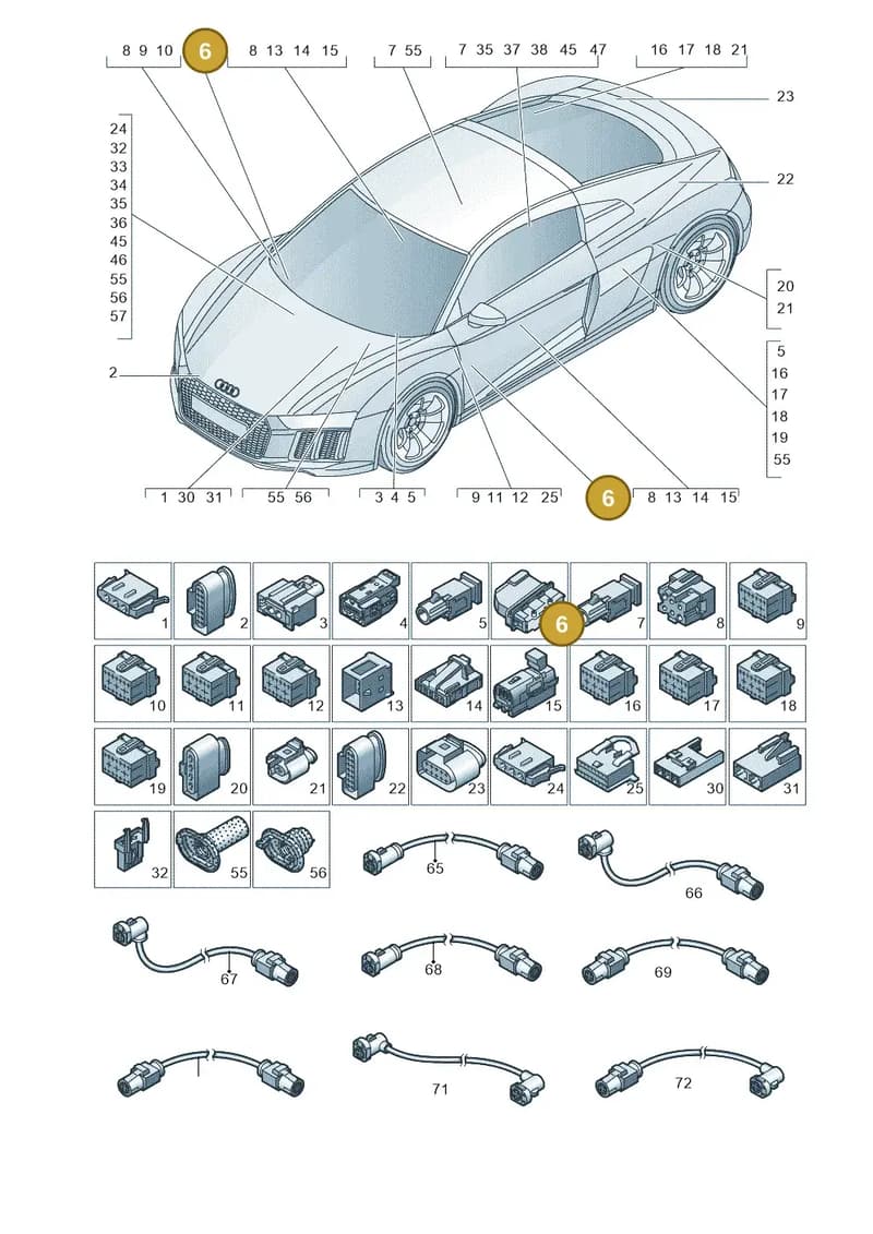 4S0972701 — Audi R8 Spyder (2015-2024) diagram 872971790, position 6