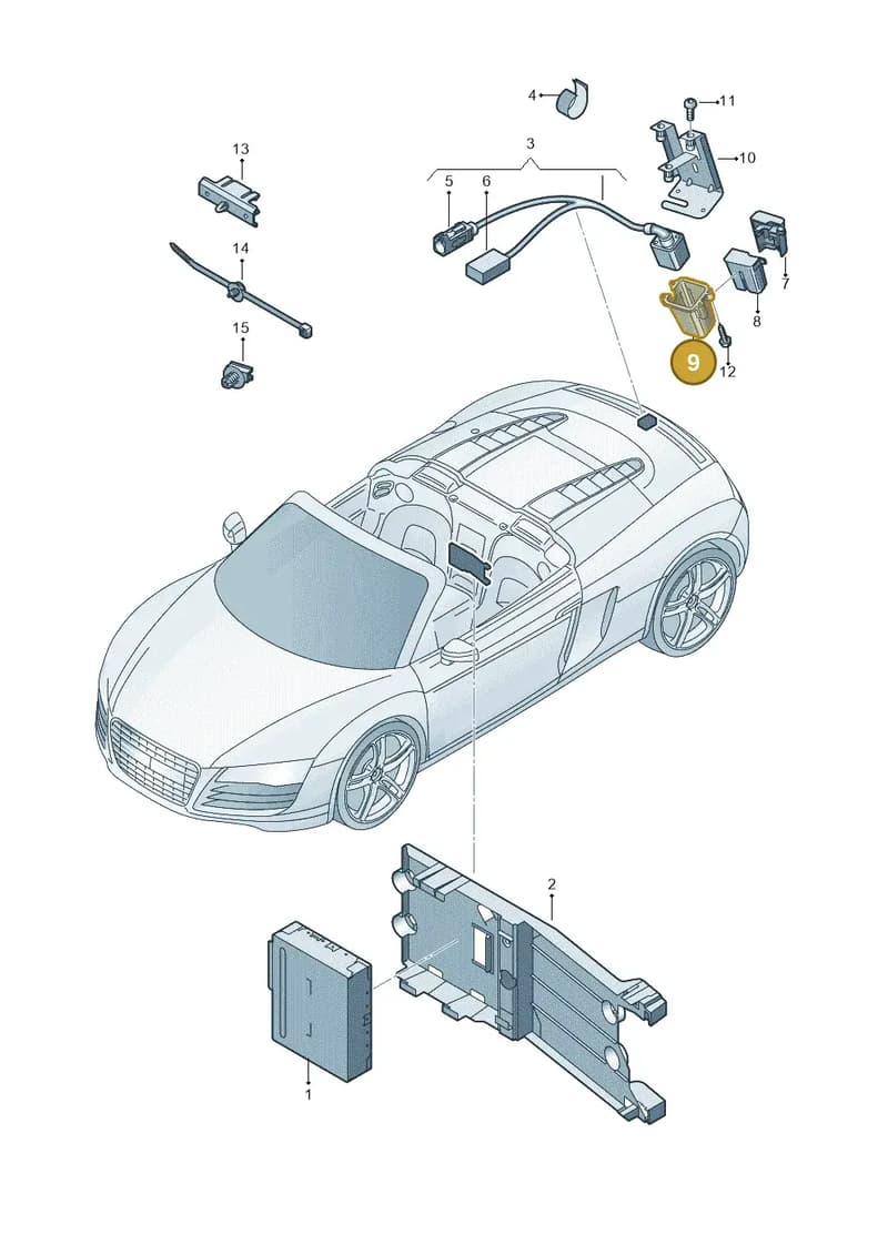 4S0980563A — Audi R8 Spyder (2015-2024) diagram 872907470, position 9