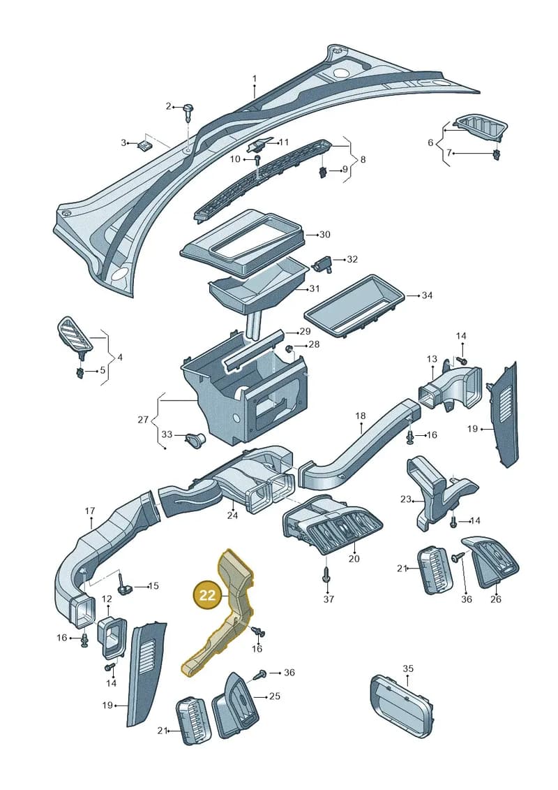 4S1819151 — Audi R8 Spyder (2015-2024) diagram 872819300, position 22