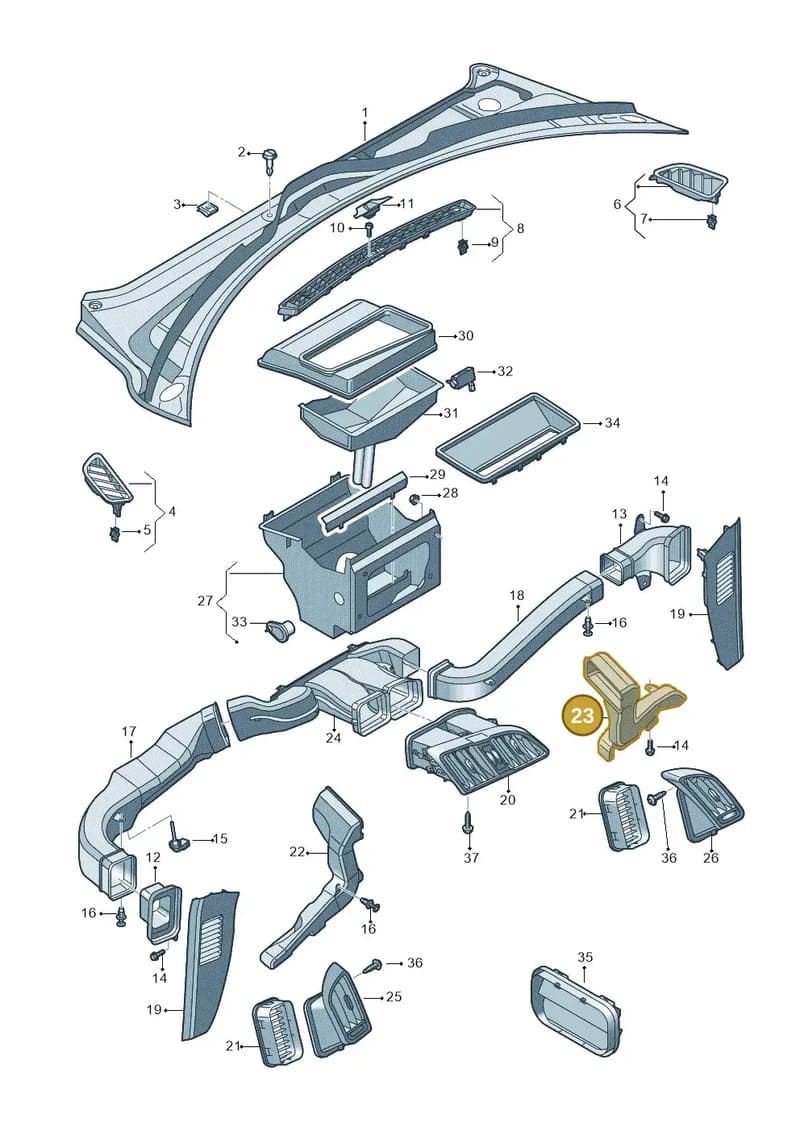 4S1819152 — Audi R8 Spyder (2015-2024) diagram 872819300, position 23