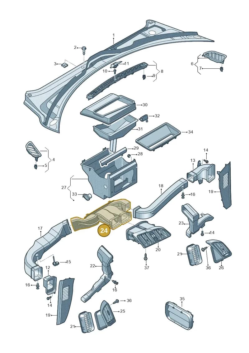 4S1819353 — Audi R8 Spyder (2015-2024) diagram 872819300, position 24