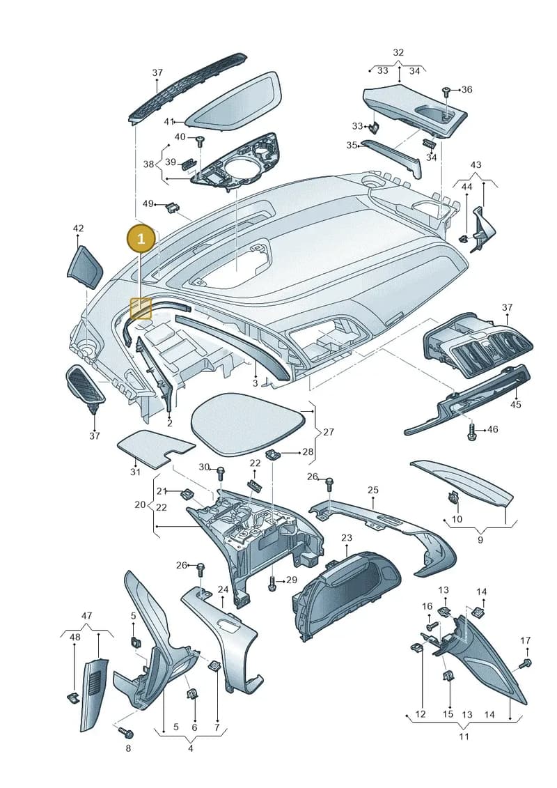 4S1857237AFP8 — Audi R8 Spyder (2015-2024) diagram 872857150, position 1