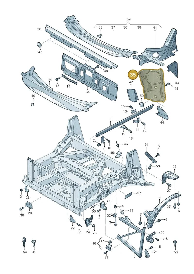 4S2805115AA — Audi R8 Spyder (2015-2024) diagram 872805000, position 35