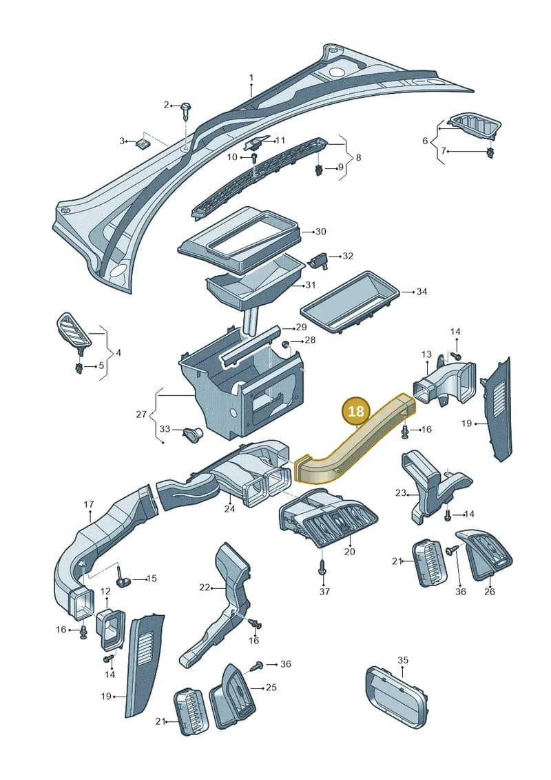 4S2819655 — Audi R8 Spyder (2015-2024) diagram 872819300, position 18
