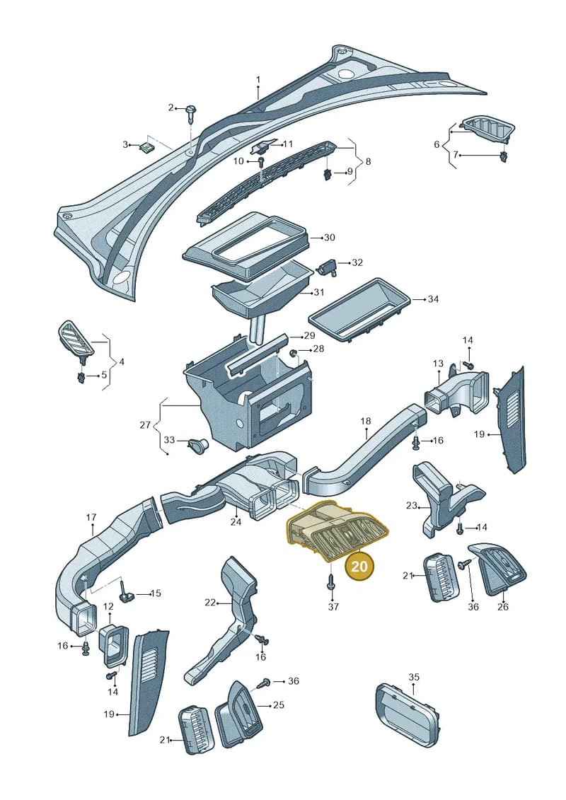 4S2820951H — Audi R8 Spyder (2015-2024) diagram 872819300, position 20