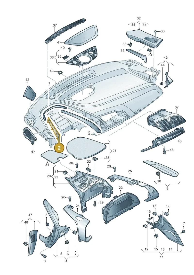 4S2857211AFP8 — Audi R8 Spyder (2015-2024) diagram 872857150, position 2