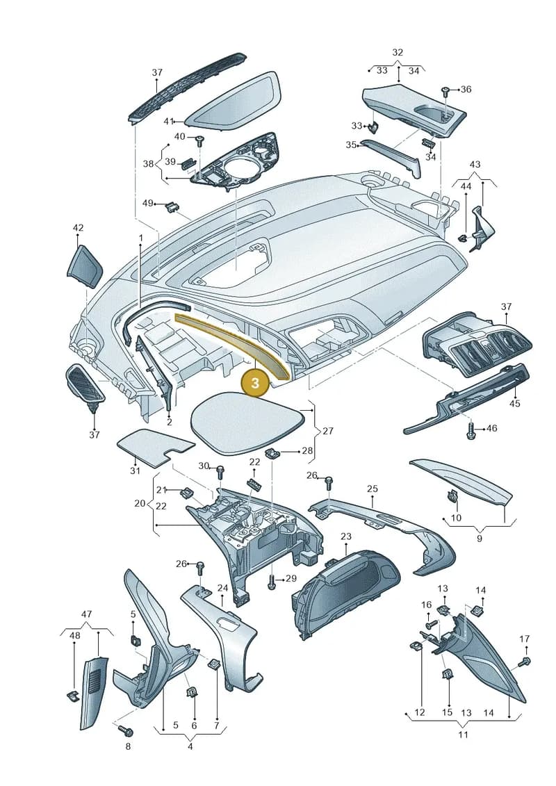 4S2857212DZ57 — Audi R8 Spyder (2015-2024) diagram 872857150, position 3