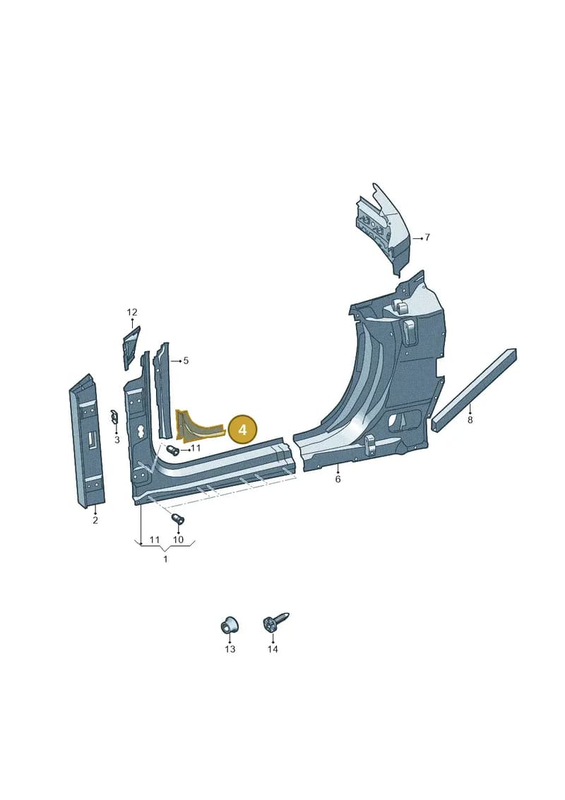 4S7809071C — Audi R8 Spyder (2015-2024) diagram 872809000, position 4