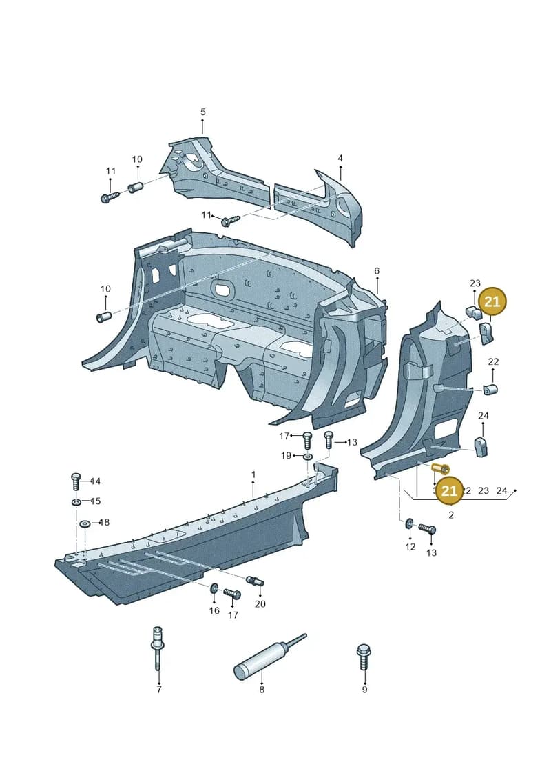 4S7809128K — Audi R8 Spyder (2015-2024) diagram 872800900, position 21