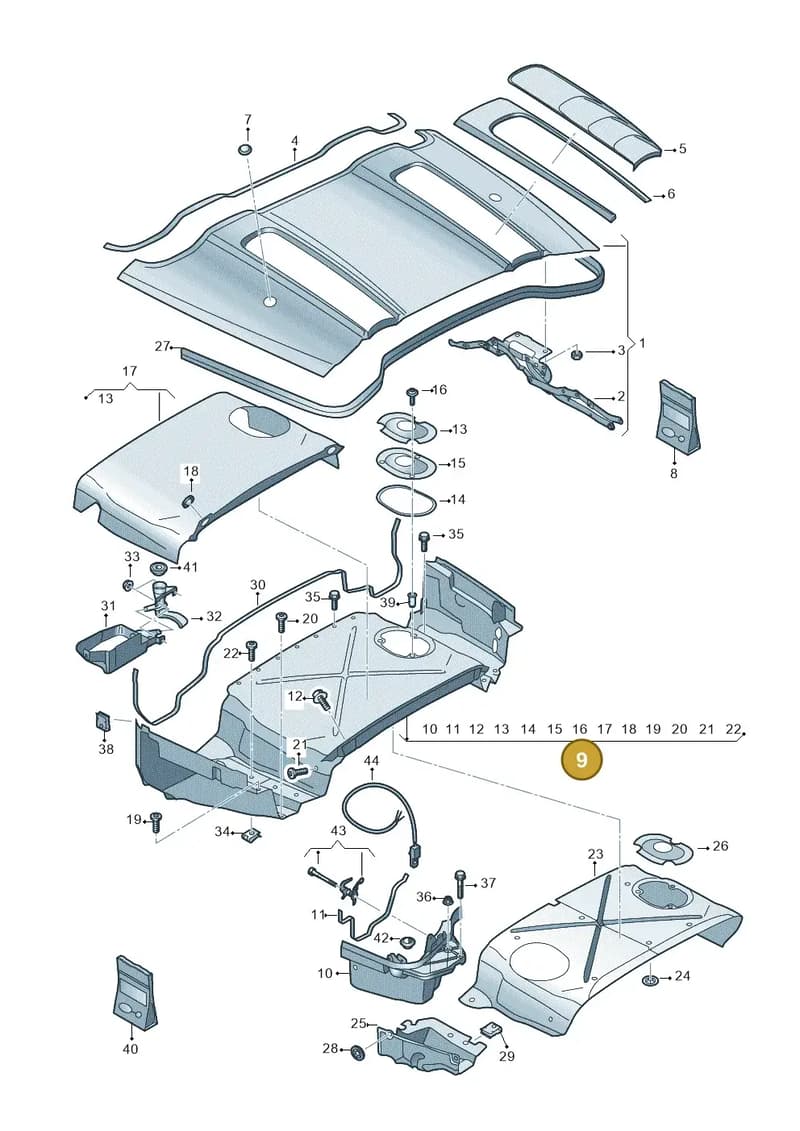 4S7825095B — Audi R8 Spyder (2015-2024) diagram 872825700, position 9