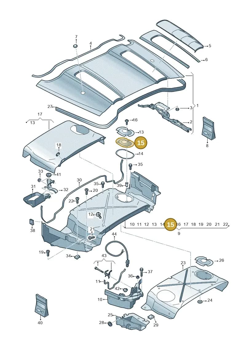 4S7825182B — Audi R8 Spyder (2015-2024) diagram 872825700, position 15