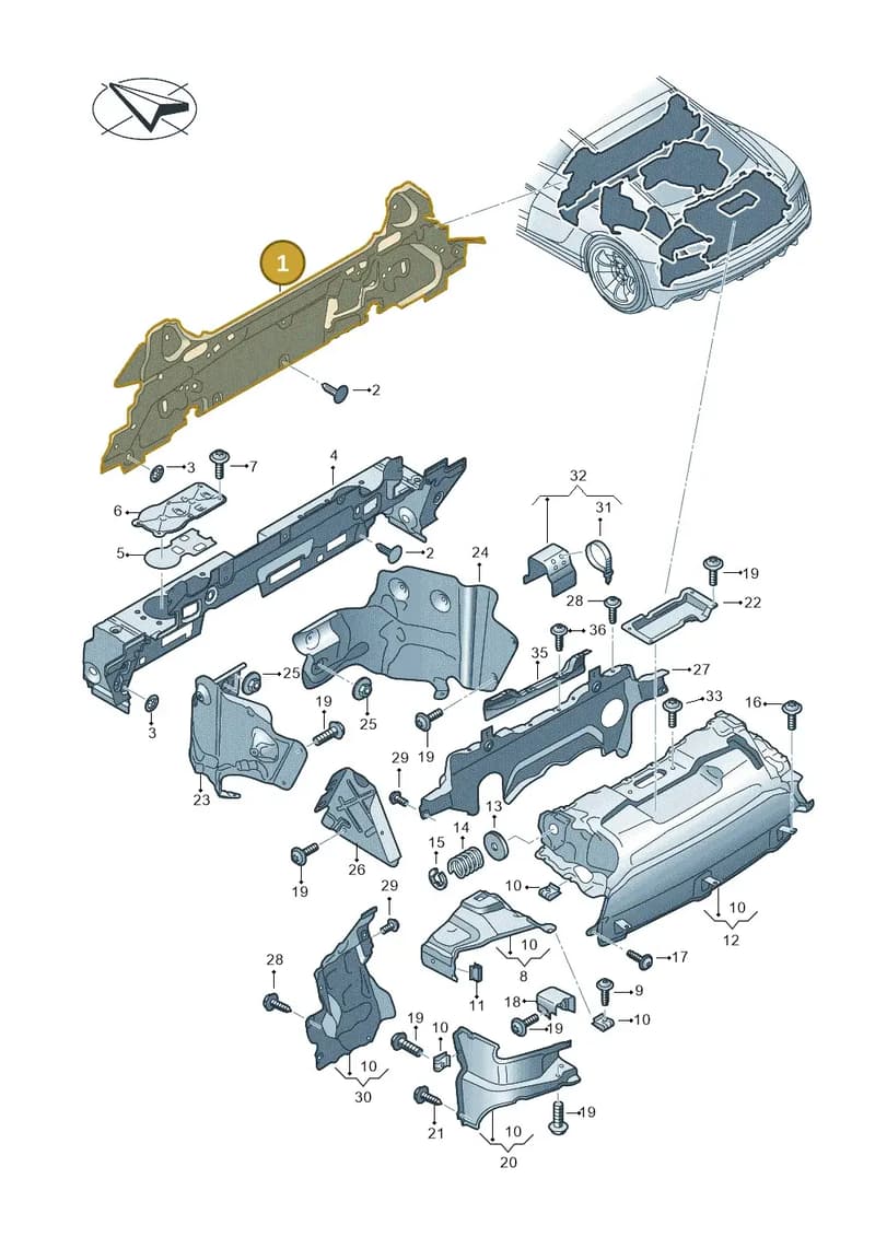 4S7825237B — Audi R8 Spyder (2015-2024) diagram 872825500, position 1