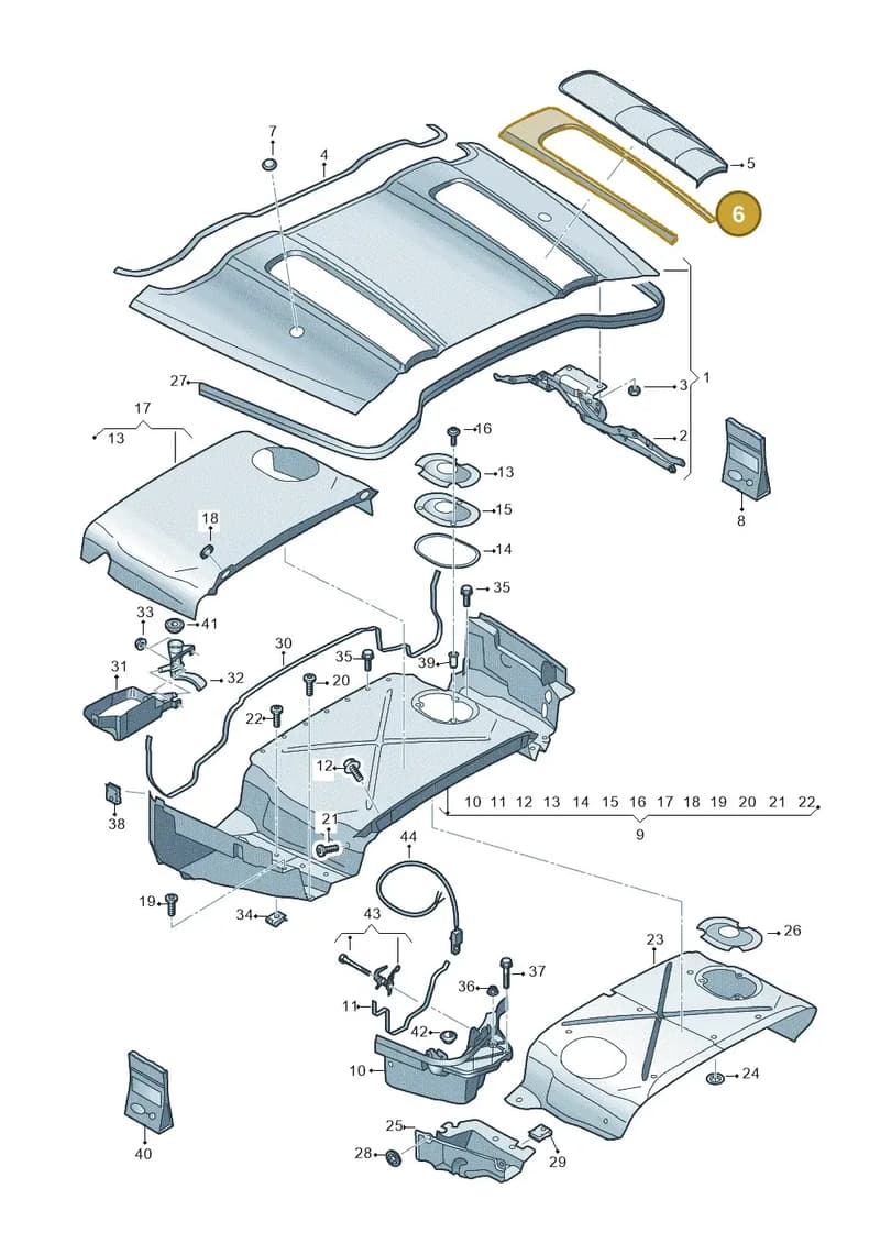 4S7825272A — Audi R8 Spyder (2015-2024) diagram 872825700, position 6