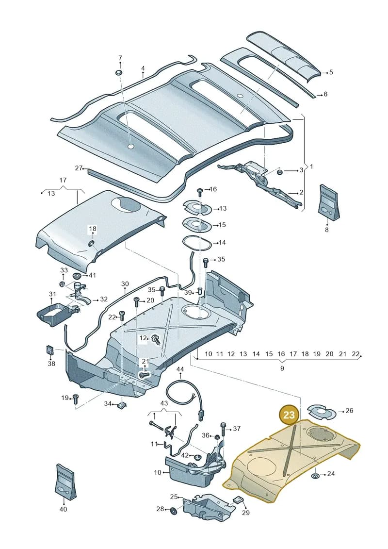 4S7825299F — Audi R8 Spyder (2015-2024) diagram 872825700, position 23
