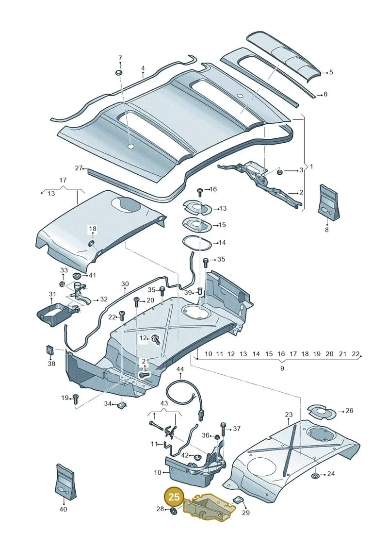 4S7825353A — Audi R8 Spyder (2015-2024) diagram 872825700, position 25