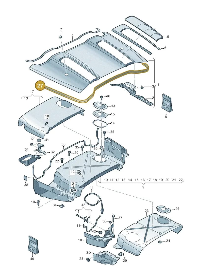 4S7825402 — Audi R8 Spyder (2015-2024) diagram 872825700, position 27