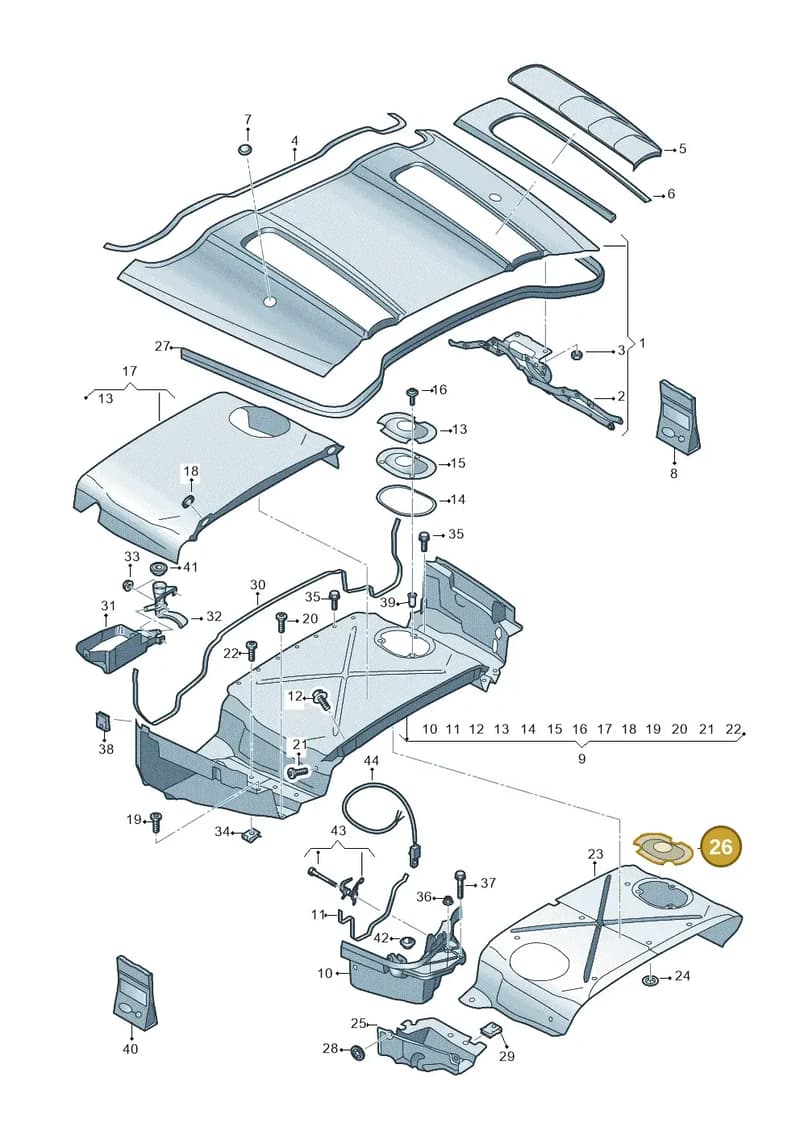 4S7825437F — Audi R8 Spyder (2015-2024) diagram 872825700, position 26