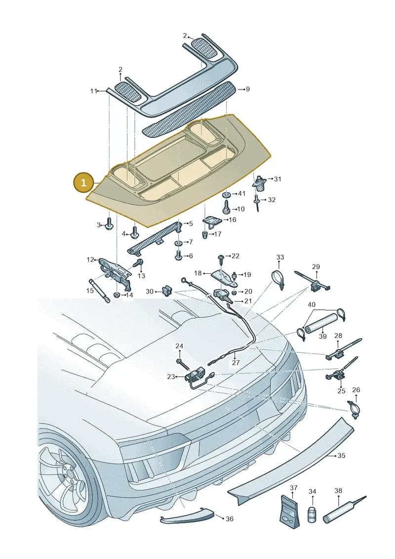 4S7827029GRU — Audi R8 Spyder (2015-2024) diagram 872827100, position 1