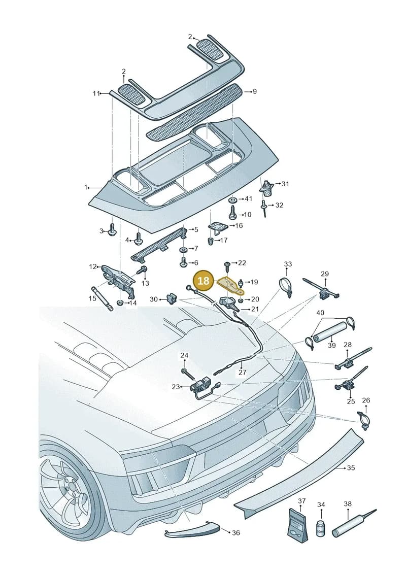 4S7827606 — Audi R8 Spyder (2015-2024) diagram 872827100, position 18