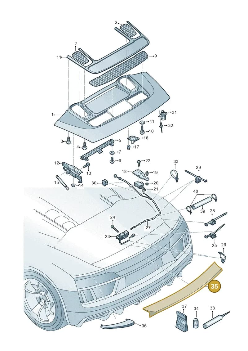 4S7827933K — Audi R8 Spyder (2015-2024) diagram 872827100, position 35